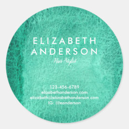 Adesivo Redondo Vinheta redonda clássica verde-aquosa