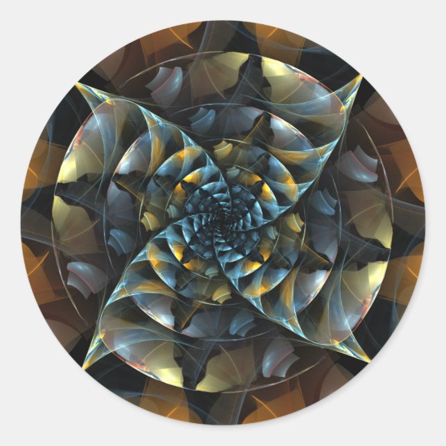 Adesivo Redondo Vinheta redonda com Abstrato de pinambos (Frente)