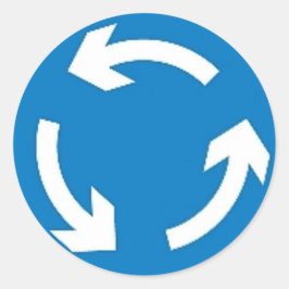 Adesivo Redondo Vinheta redonda com sinal rotativo.