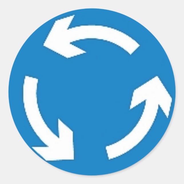 Adesivo Redondo Vinheta redonda com sinal rotativo. (Frente)