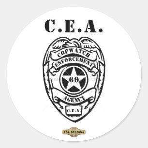 Adesivo Redondo vinheta redonda "COPWATCH ENFORCECE AGENCY"