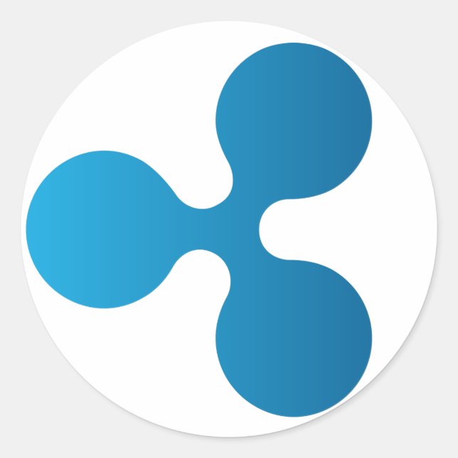 Adesivo Redondo Vinheta redonda criptomoeda XRP Ripple (Frente)
