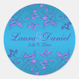 Adesivo Redondo Vinheta redonda de 1,5", plana e azul