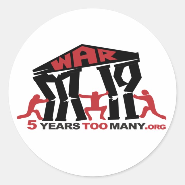 Adesivo Redondo Vinheta redonda de 5 anos demais (Frente)