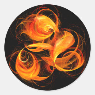 Adesivo Redondo Vinheta redonda de Abstrato de Fireball