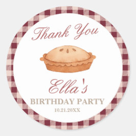 Adesivo Redondo Vinheta redonda de aniversário do Pie