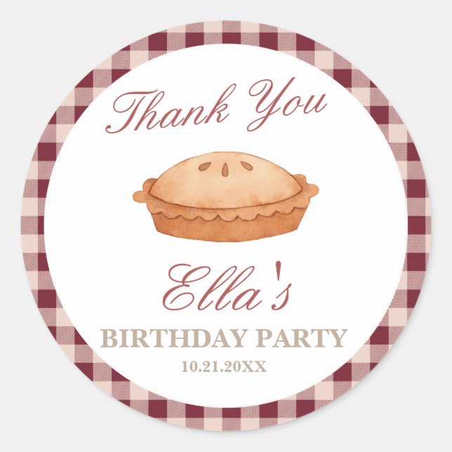 Adesivo Redondo Vinheta redonda de aniversário do Pie (Frente)