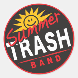 Adesivo Redondo Vinheta redonda de Banda de lixo de verão