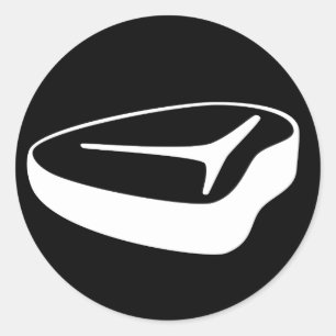 Adesivo Redondo Vinheta redonda de bife T-Bone (pequena)