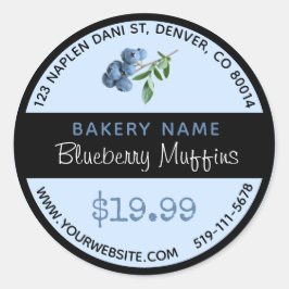 Adesivo Redondo Vinheta-redonda de bolachas de mirtilo