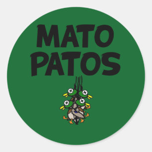 Adesivo Redondo Vinheta redonda de caça ao logotipo Mato Patos