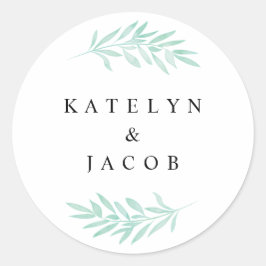 Adesivo Redondo Vinheta redonda de Casamento de Vestígios de Vestí