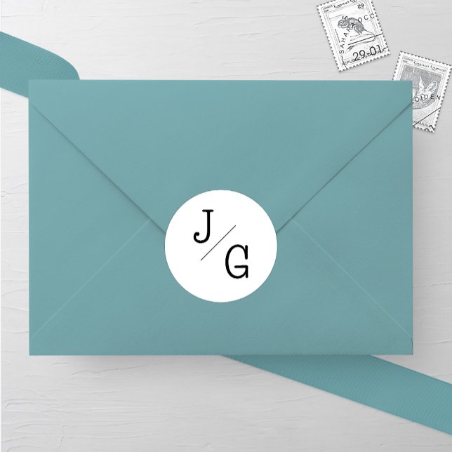 Adesivo Redondo Vinheta redonda de casamentos monogramas (Criador carregado)