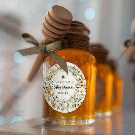 Adesivo Redondo Vinheta-redonda de Chá de fraldas de flor selvagem