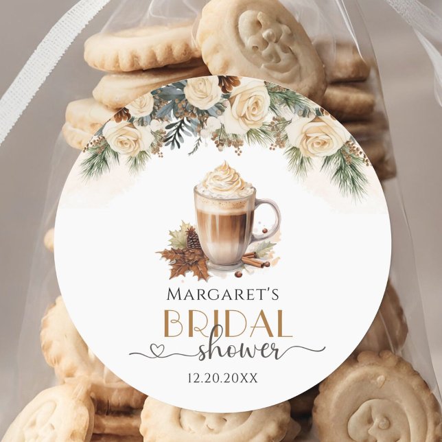 Adesivo Redondo Vinheta redonda de Chá de panela de café com ar de (Criador carregado)