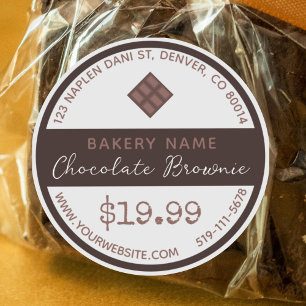 Adesivo Redondo Vinheta redonda de chocolate Brownie