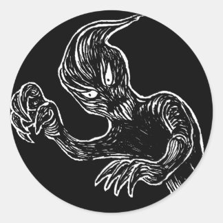 Adesivo Redondo Vinheta redonda de Crachá fantasma