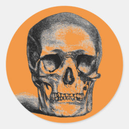 Adesivo Redondo Vinheta redonda de crânio