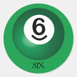 Adesivo Redondo Vinheta redonda de esfera de Piscina número 6