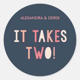 Adesivo Redondo Vinheta redonda de esforço conjunto // Marinho