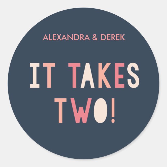 Adesivo Redondo Vinheta redonda de esforço conjunto // Marinho (Frente)