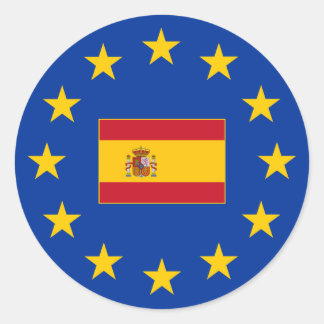 Adesivo Redondo Vinheta redonda de Espanha da União Europeia