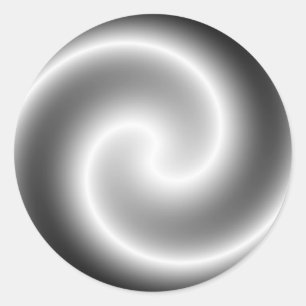 Adesivo Redondo Vinheta redonda de espiral metálica prateada