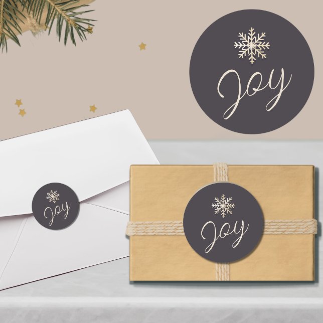 Adesivo Redondo Vinheta Redonda de Feriados de Neve Joyful (Criador carregado)