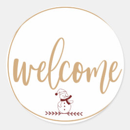 Adesivo Redondo Vinheta redonda de férias de Natal