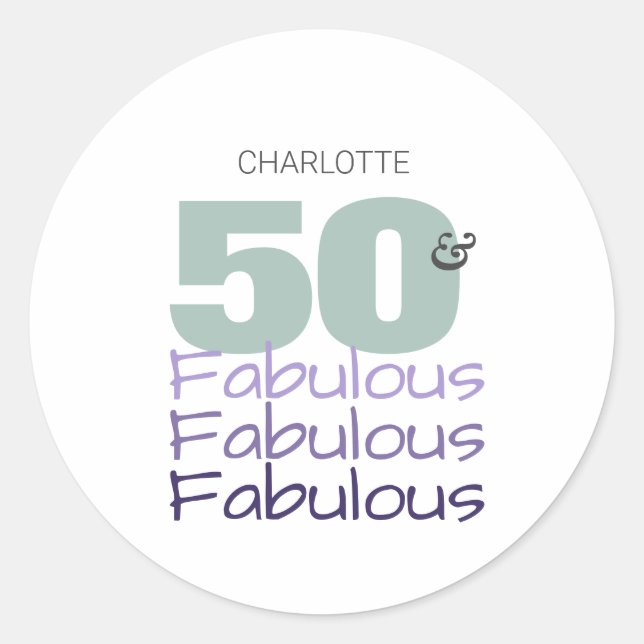 Adesivo Redondo Vinheta redonda de Festa de aniversário cinquenta  (Frente)