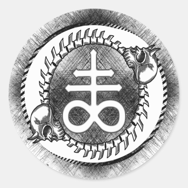 Adesivo Redondo vinheta redonda de Leviathan sigil (Frente)