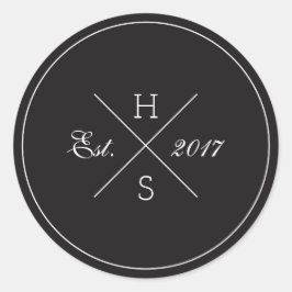 Adesivo Redondo Vinheta redonda de monograma