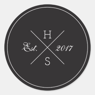 Adesivo Redondo Vinheta redonda de monograma