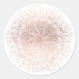 Adesivo Redondo Vinheta redonda de Natal de Sparkle rosa Dourado