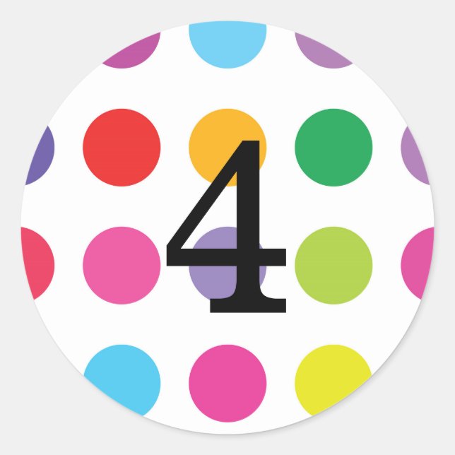 Adesivo Redondo Vinheta redonda de números (Frente)