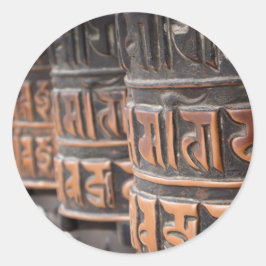 Adesivo Redondo Vinheta redonda de orações budistas