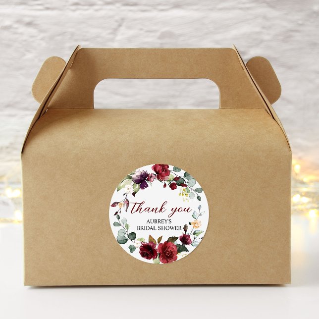 Adesivo Redondo Vinheta redonda de Rosa de borda (Criador carregado)