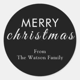 Adesivo Redondo Vinheta Redonda de Script Moderno Feliz Natal