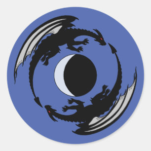 Adesivo Redondo Vinheta-redonda Design de fantasia fantasia Dragõ