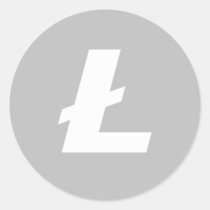 Adesivo Redondo Vinheta redonda do logotipo Litecoin