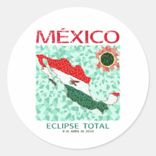 Adesivo Redondo Vinheta redonda Eclipse Total do México