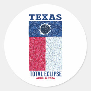 Adesivo Redondo Vinheta redonda Eclipse Total do Texas