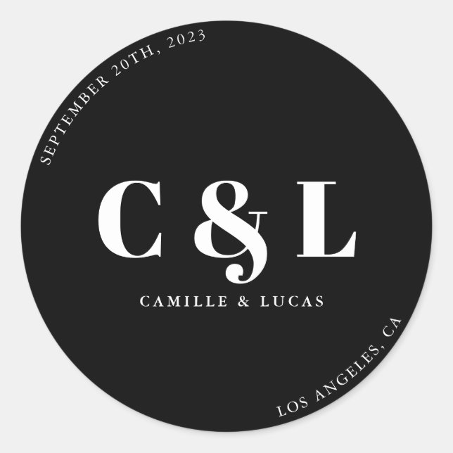 Adesivo Redondo Vinheta redonda elegante e tradicional (Frente)