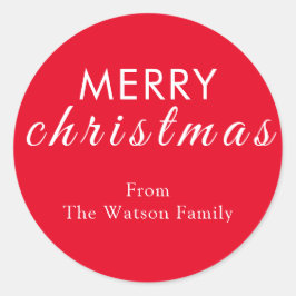 Adesivo Redondo Vinheta redonda Elegante Feliz Natal
