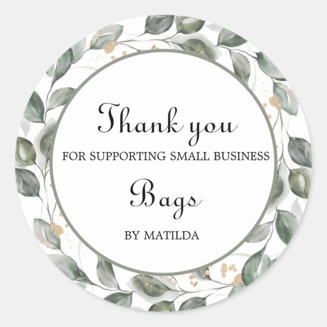 Adesivo Redondo Vinheta redonda elegante verde (Frente)