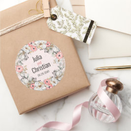 Adesivo Redondo Vinheta redonda Floral Ribbon Suite