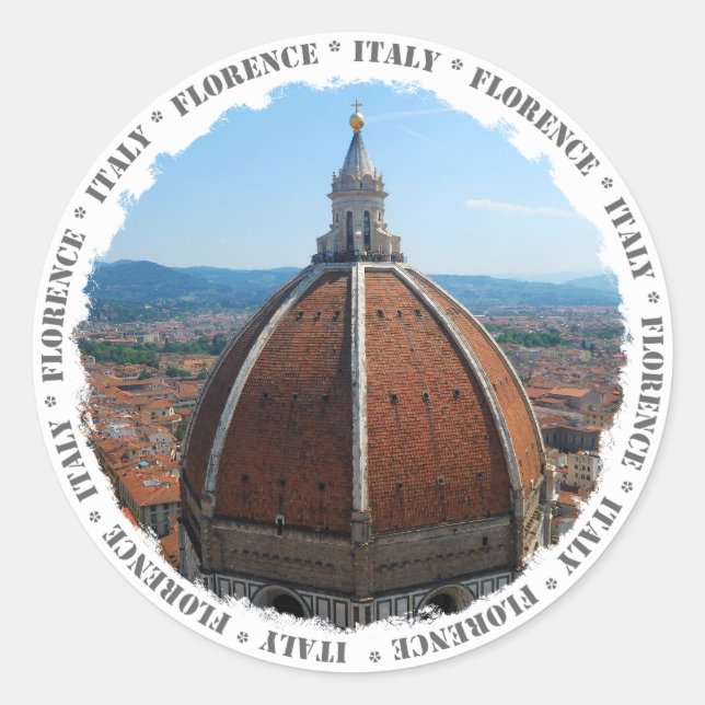 Adesivo Redondo Vinheta redonda Florence Duomo (Frente)