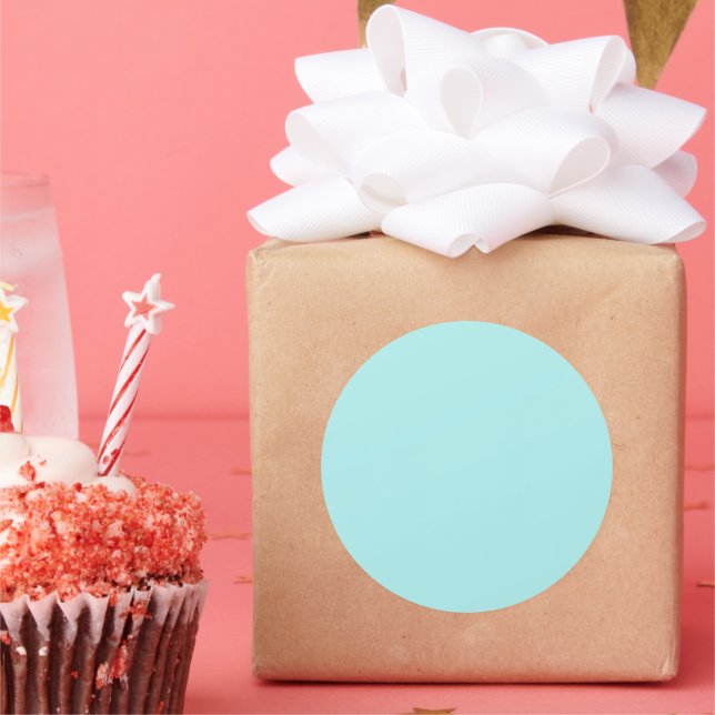 Adesivo Redondo Vinheta redonda grande turquesa leve (Festa)