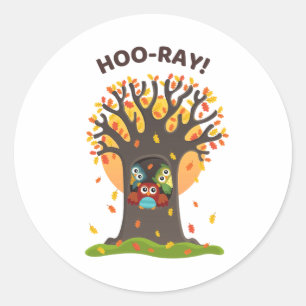 Adesivo Redondo Vinheta redonda Hoo-Ray Pun