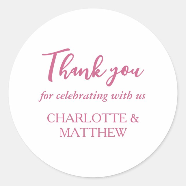 Adesivo Redondo Vinheta redonda Magenta e branca (Frente)